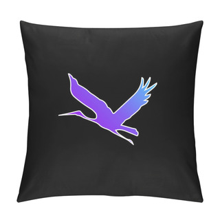 Personality  Bird Flying Shape Blue Gradient Vector Icon Pillow Covers