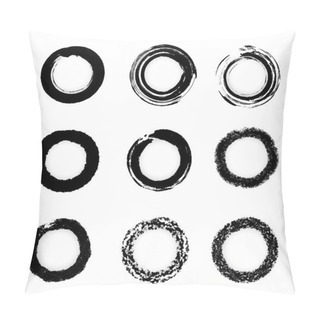 Personality  Vector Grunge Ink Brush Circle Border Sets Pillow Covers