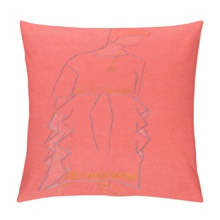 Personality  Red Sketch Of Woman Knitwear Pillow Covers