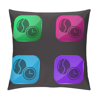 Personality  Bean Four Color Glass Button Icon Pillow Covers
