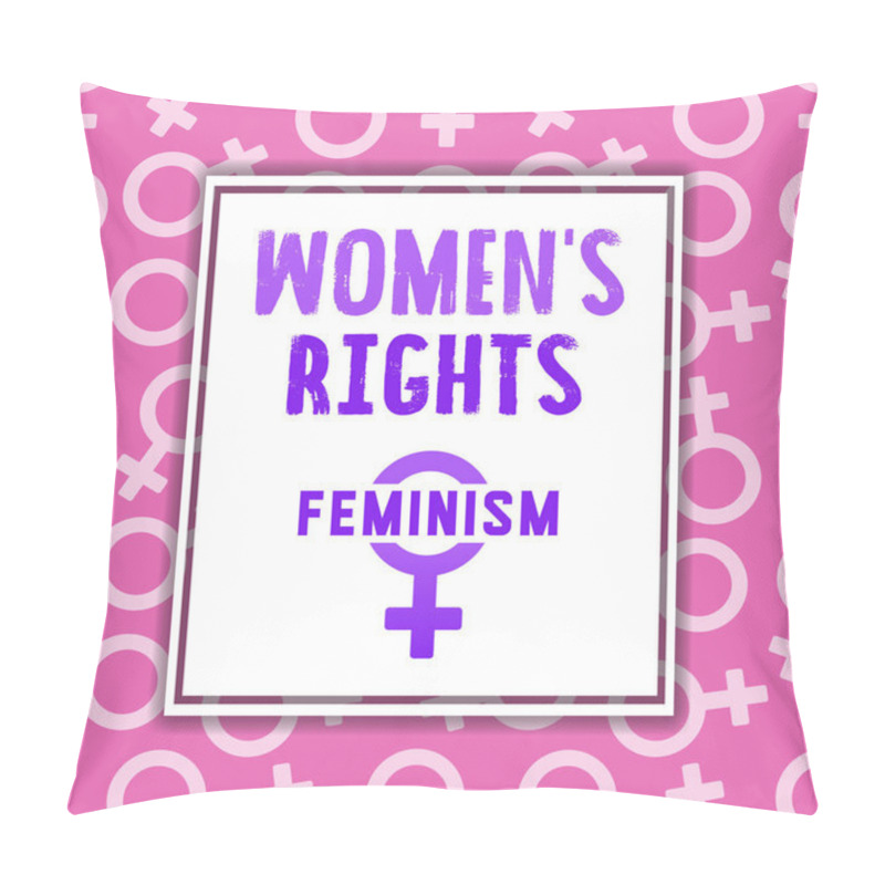 Personality  Women's right banner or poster. Feminism. Female Symbol with text.  pillow covers