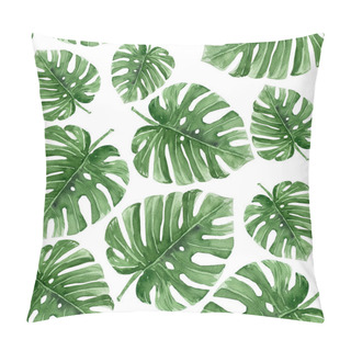 Personality  Seamless Watercolor Pattern Of Tropical Leaves. Hand Painted. Pillow Covers