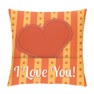 Personality  Vector Valentine Background With Red Heart. Pillow Covers
