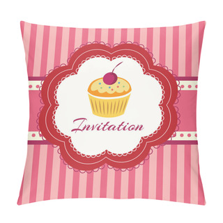 Personality  Cupcake Background. Invitation. Vector Illustration.  Pillow Covers