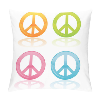 Personality  Colorful Peace Symbols Pillow Covers