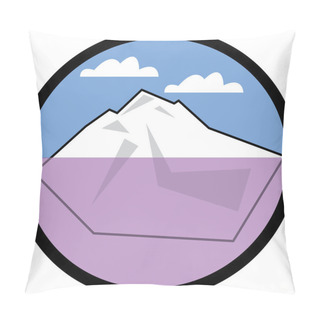 Personality  Big White Iceberg Floating In Cold Waters Under A Blue Sky With Puffy White Clouds Pillow Covers
