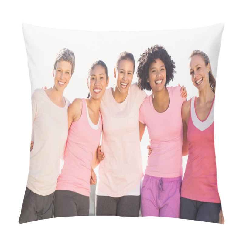 Personality  women wearing pink for breast cancer pillow covers