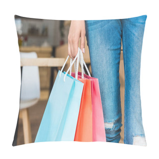 Personality  Woman With Shopping Bags Pillow Covers