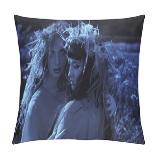 Personality  Two Mermaids On The Lake Pillow Covers