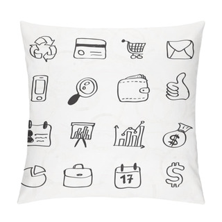 Personality  Hand Drawn Business Doodles. Vector Pillow Covers
