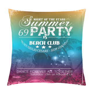 Personality  Beach Party Flyer For Your Latin Music Event Pillow Covers