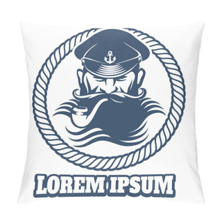 Personality  Captain Logo Vector Element Pillow Covers