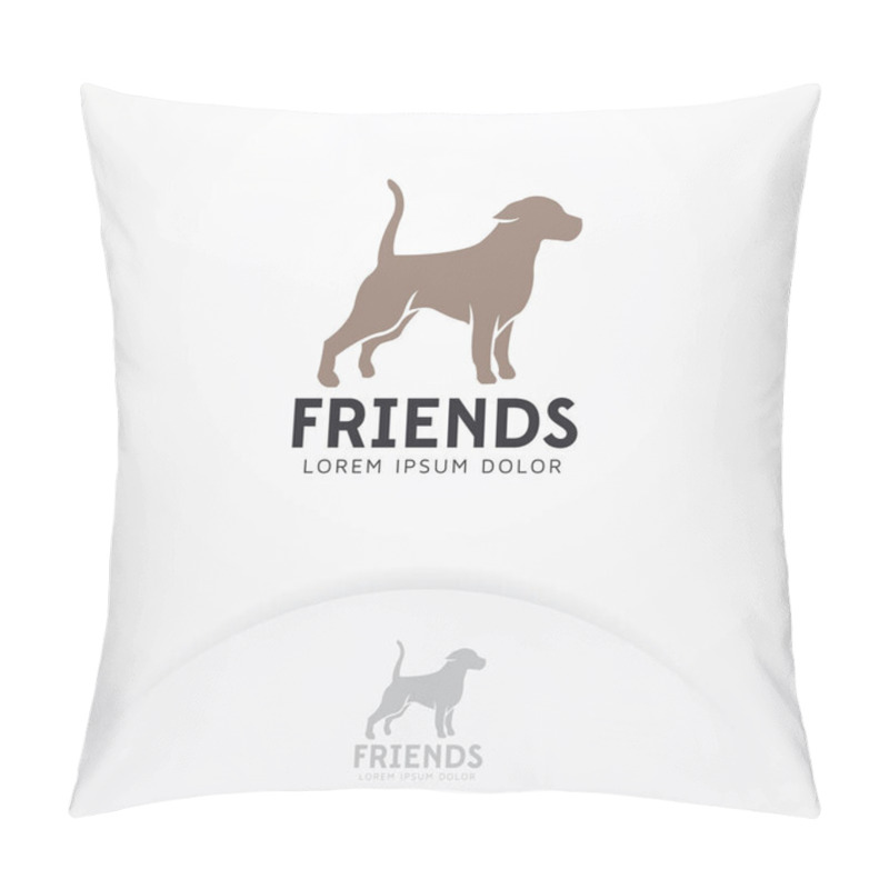 Personality  Dog Logo. Dog Silhouette For Icons, Symbols Of Animal Care Logo, Pet Food, Veterinary. Veterinarian Logo Template Pillow Covers