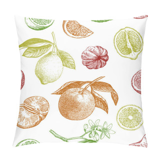 Personality  Hand Drawn Citrus Fruits Pillow Covers