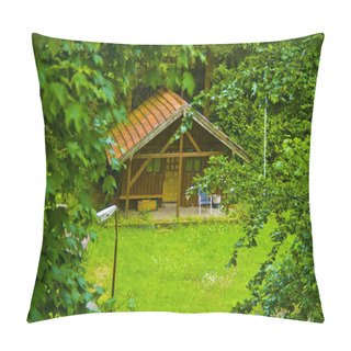 Personality  Small Idyllic Wooden Hut In The Woods Of Bavaria, Germany Pillow Covers