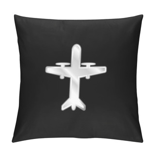 Personality  Aeroplane With Propellers Silver Plated Metallic Icon Pillow Covers
