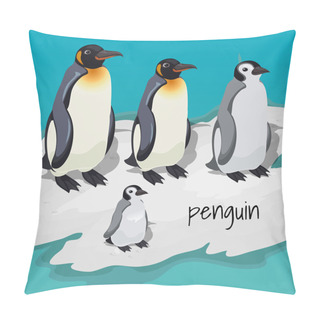 Personality  Three Big Penguins And One Little Penguin Pillow Covers