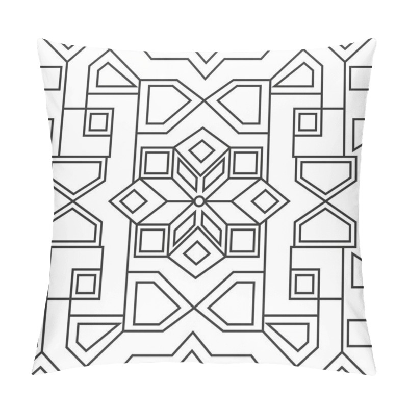 Personality  Vector seamless monochrome islamic pattern.Eastern ornament. Lattice, sandblasting and laser cutting pillow covers