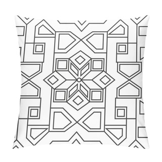 Personality  Vector Seamless Monochrome Islamic Pattern.Eastern Ornament. Lattice, Sandblasting And Laser Cutting Pillow Covers