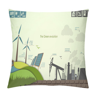 Personality  Evolution Of The Concept Of Greening Of The World Pillow Covers