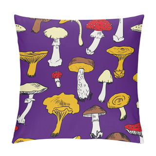 Personality  Seamless Pattern With Mushrooms Pillow Covers