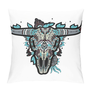 Personality  Buffalo Skull Cool Pillow Covers