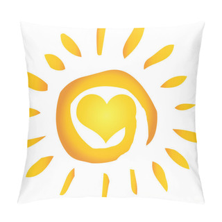 Personality  Summer Hot Abstract Sun With Heart Pillow Covers