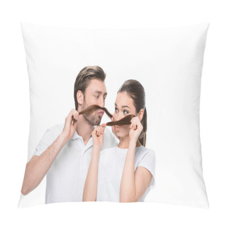 Personality  Couple Making Mustaches Pillow Covers