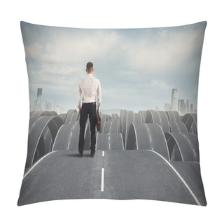 Personality  Businessman In The Face Of Difficulties Pillow Covers