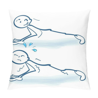 Personality  Stick Figures Do Pushups Pillow Covers