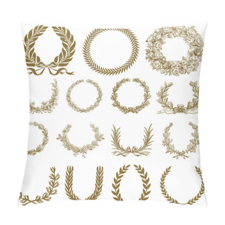 Personality  Vector Bronze Wreath And Laurel Set Pillow Covers