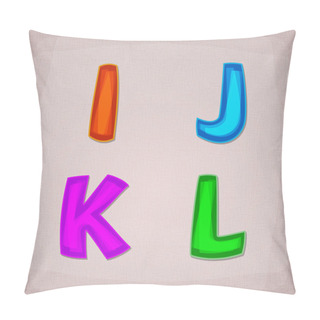 Personality  Vector Colorful Font. I, J, K, L Pillow Covers