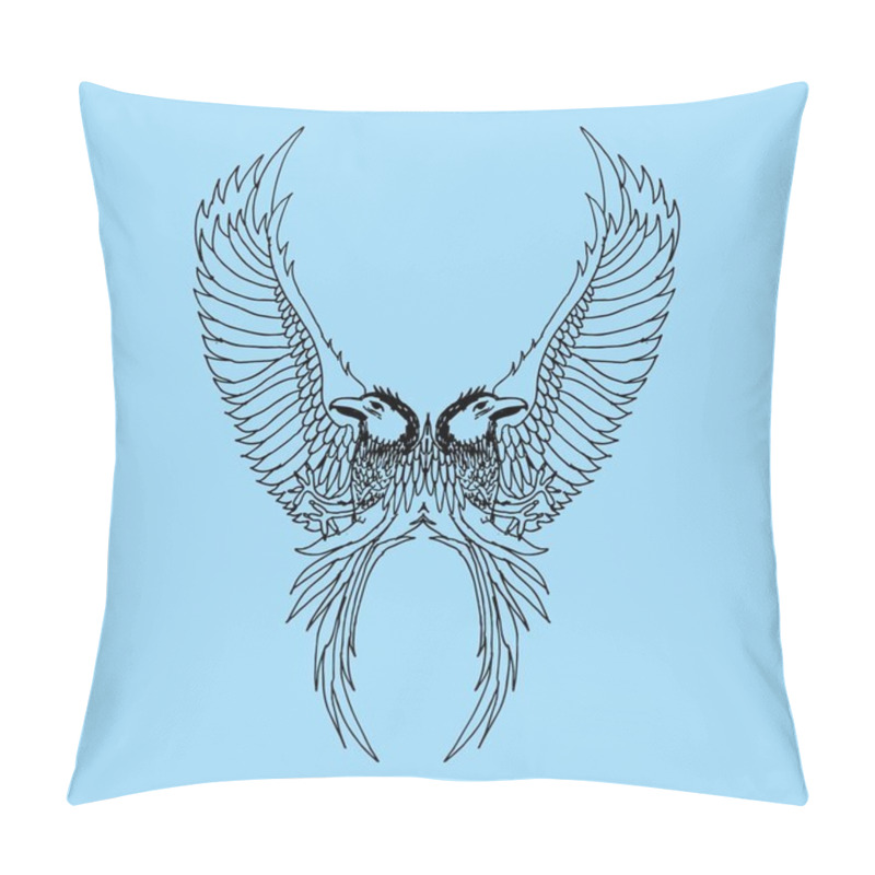 Personality  Tattoo tribal birds vector art pillow covers