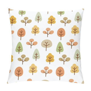 Personality  Simple Autumn Forest Pattern. Pastel Seamless Bacground. Vector Illustration. Pillow Covers