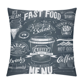 Personality  Fast Food Chalkboard Design Set Pillow Covers
