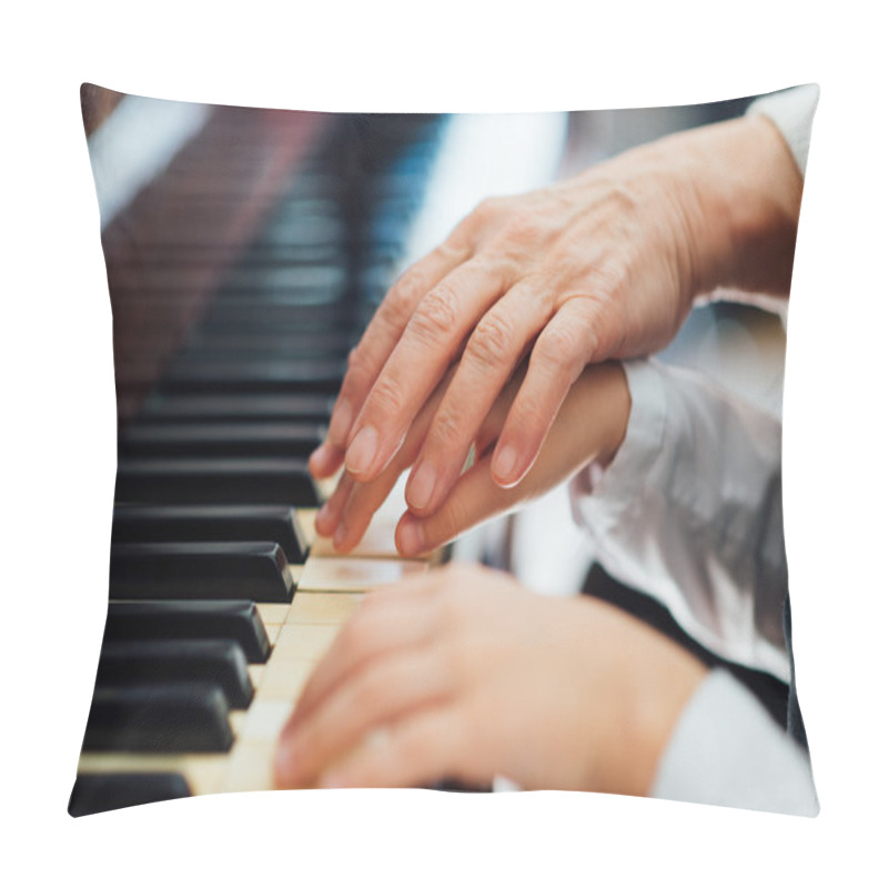 Personality  experienced master piano hand helps the student  pillow covers