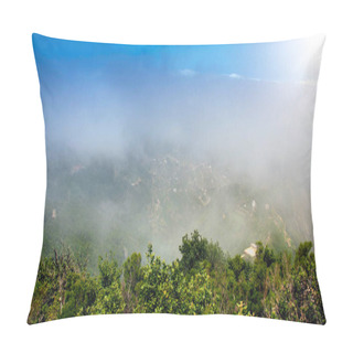 Personality  Landscape Of Cloudy Morning In The Forest At High Mountains Pillow Covers