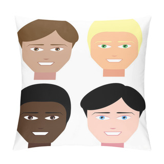 Personality  Set Of Male Faces Pillow Covers