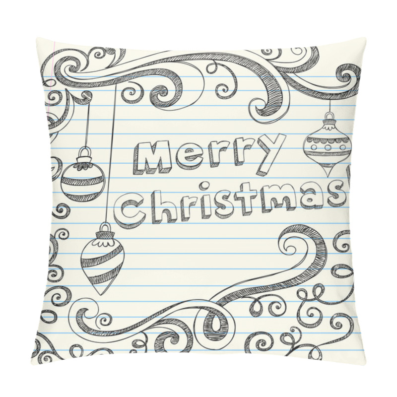 Personality  Merry Christmas Ornaments Sketchy Notebook Doodles pillow covers