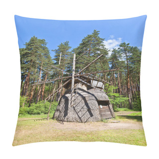 Personality  Windmill (circa 1920s) In Ethnographic Open-Air Museum Of Latvia Pillow Covers