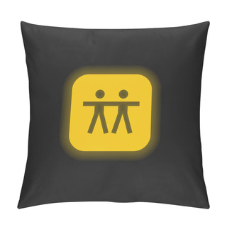 Personality  Apple Yellow Glowing Neon Icon Pillow Covers