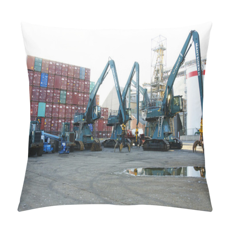 Personality  Cranes And Cargo At The Port Pillow Covers