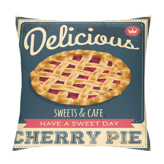 Personality  Vector Vintage Styled Cherry Pie Poster Pillow Covers