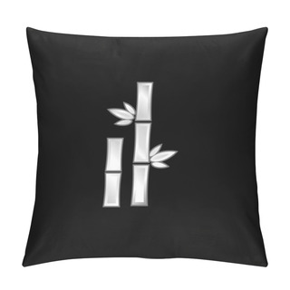 Personality  Bamboo With Leaves Silver Plated Metallic Icon Pillow Covers