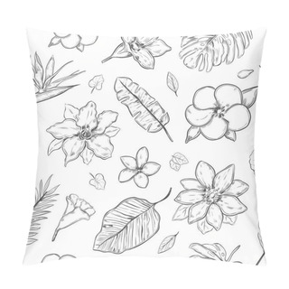 Personality  Hand Drawn Exotic Plants Seamless Pattern Pillow Covers