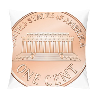Personality  Vector American Coin One Cent, Penny Pillow Covers