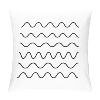 Personality  Waves Outline Icon, Modern Minimal Flat Design Style. Wave Thin Line Symbol Pillow Covers