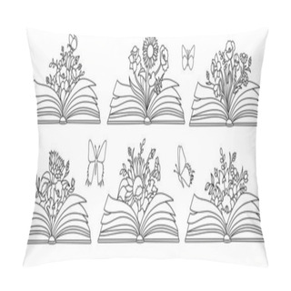 Personality  Wildflower In A Hand Drawn Line Art Style. Pillow Covers