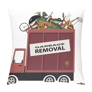 Personality  Garbage Truck Cartoon Pillow Covers