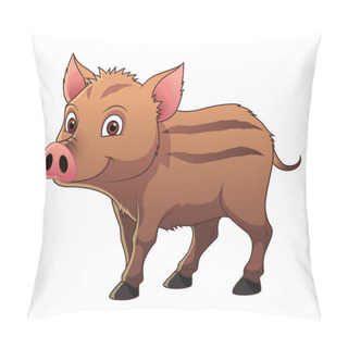 Personality  Little Wild Boar Cartoon Animal Illustration BW Pillow Covers